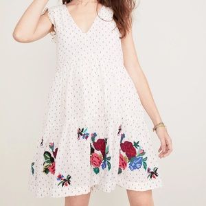 Hatch White Floral Embroidered Dress